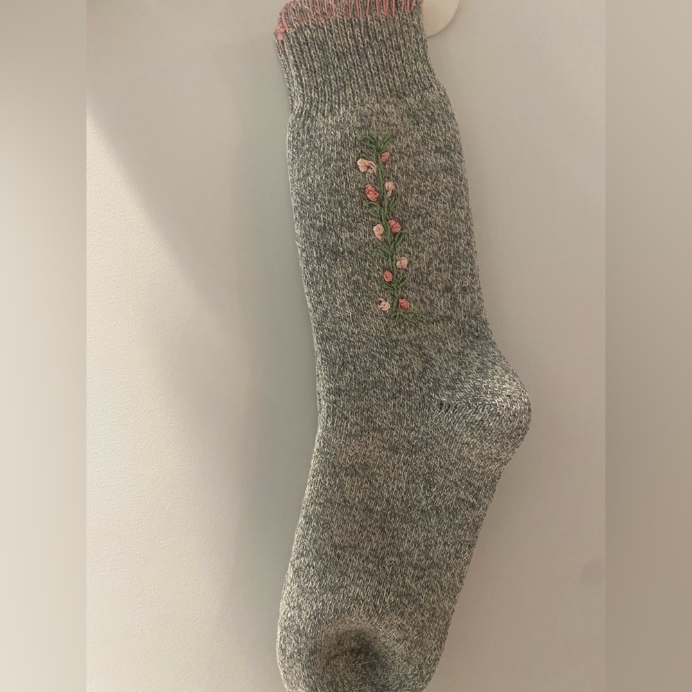 hand embroidered wool socks